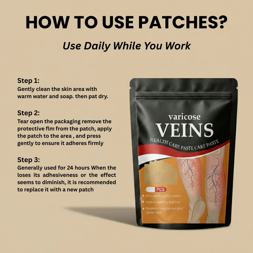 Kenko™ Spider & Varicose Vein Patches | Natural Herbal Therapy for Swelling, Fatigue & Vein Health - Image 5